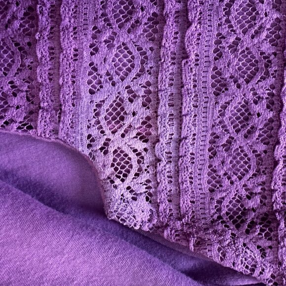 Aeropostale S/P Lace Front Purple T-Shirt For Women Cotton/Polyester Blend Casua - Picture 11 of 11